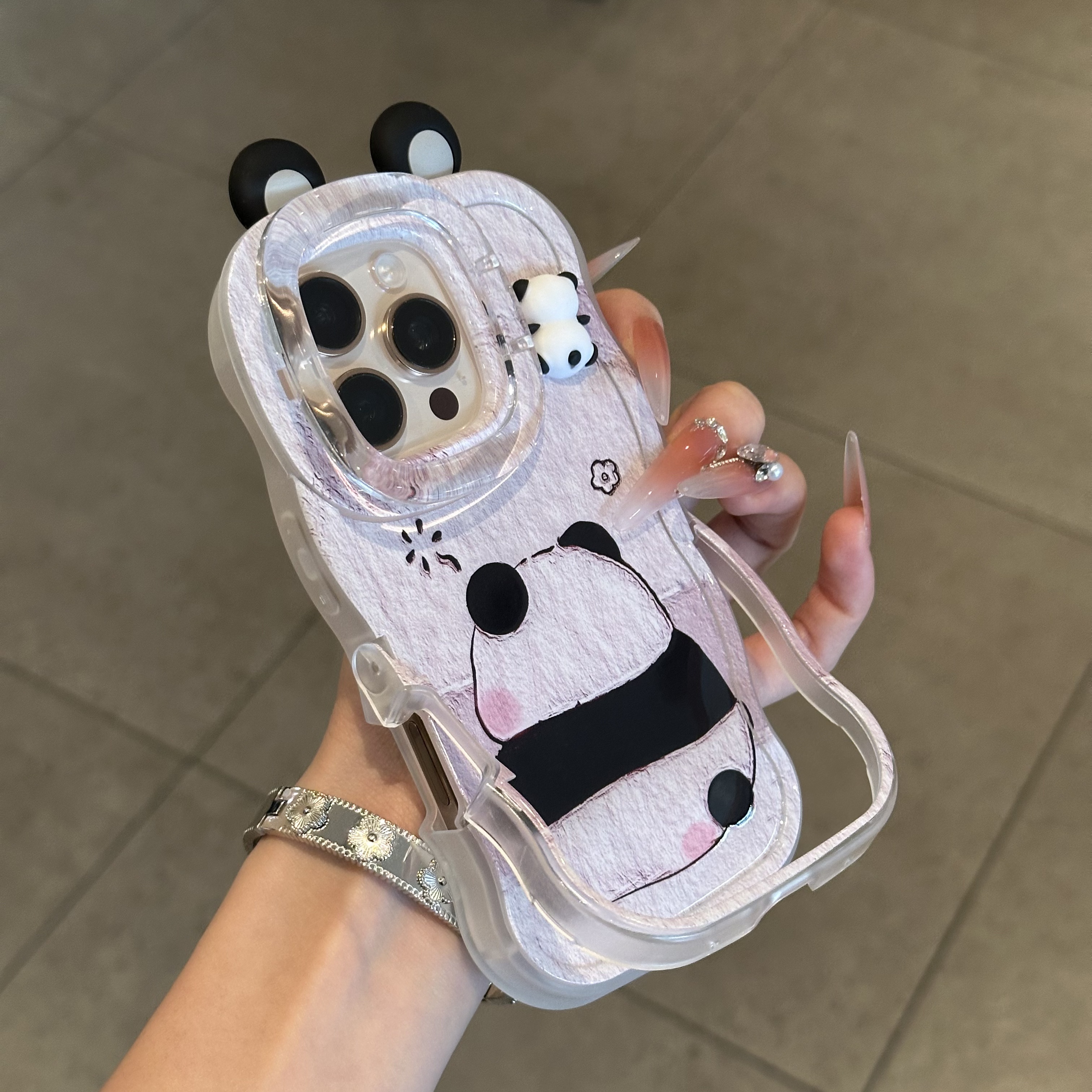 熊猫背影适用iPhone16promax手机壳13苹果15可爱14双支架12华为p70新款11卡通vivos20小米15红米k80荣耀oppo