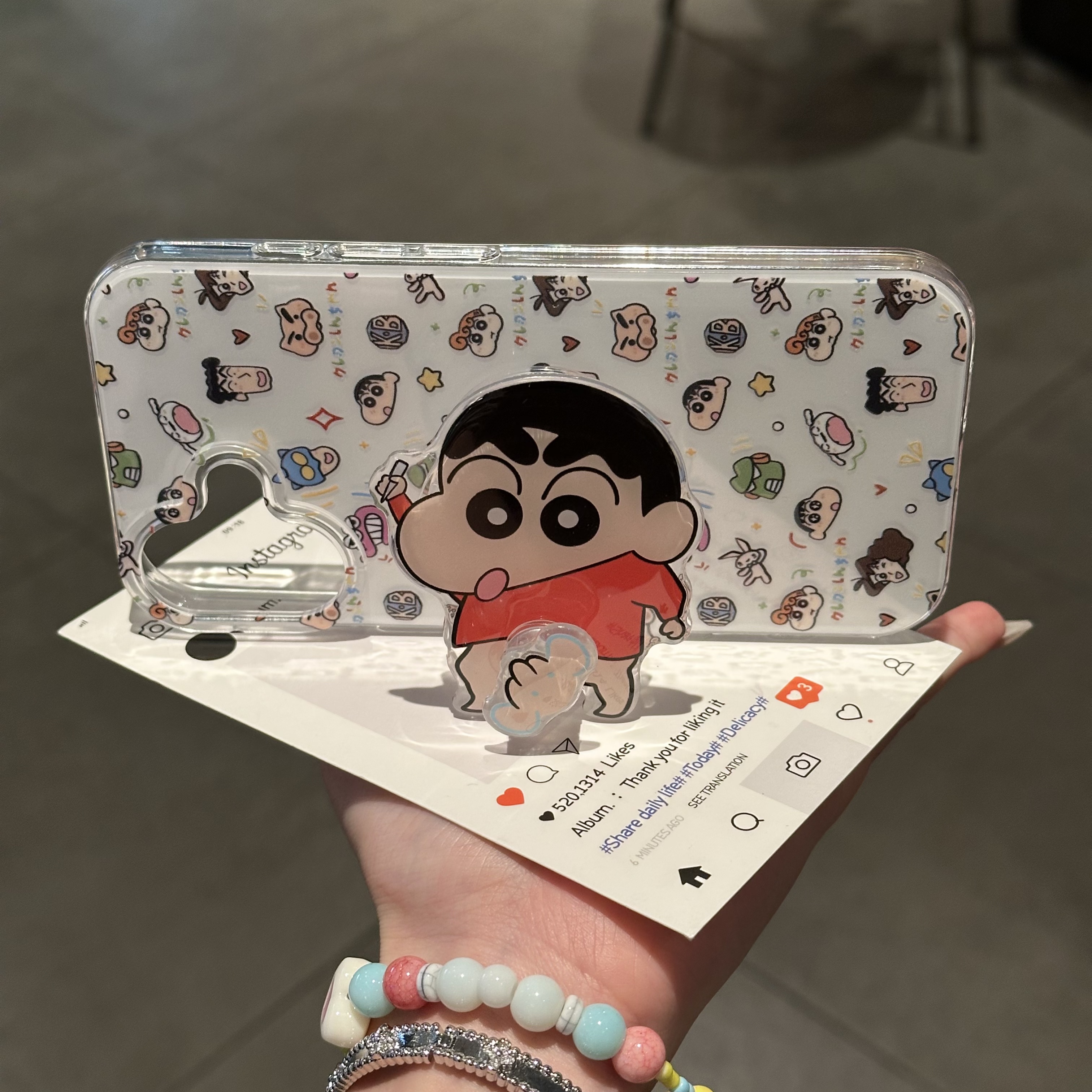 涂鸦小新适用iPhone16pro手机壳14苹果15promax可爱12/11华为mate70新款k80旋转支架vivo小米15荣耀oppo双层