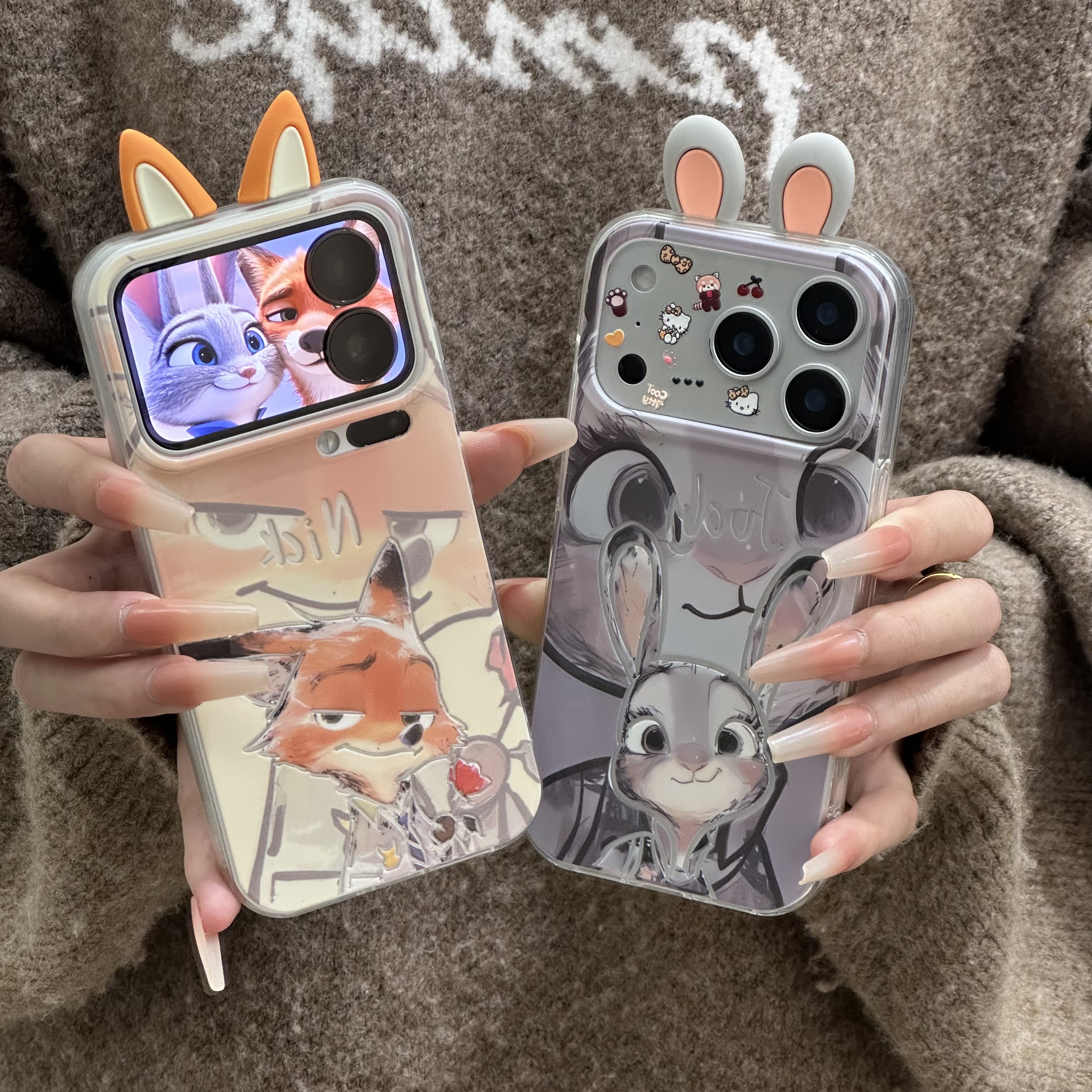 玫瑰尼克耳朵适用苹果16promax手机壳iPhone15羽纱壳14华为p70新款vivo小米17pro红米note13荣耀oppo12时尚11