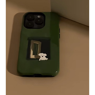 小狗望窗适用iphone16promax手机壳苹果13菲林14华为mate70卡通vivo小米15全包oppo红米k80创意12 p70 11新款