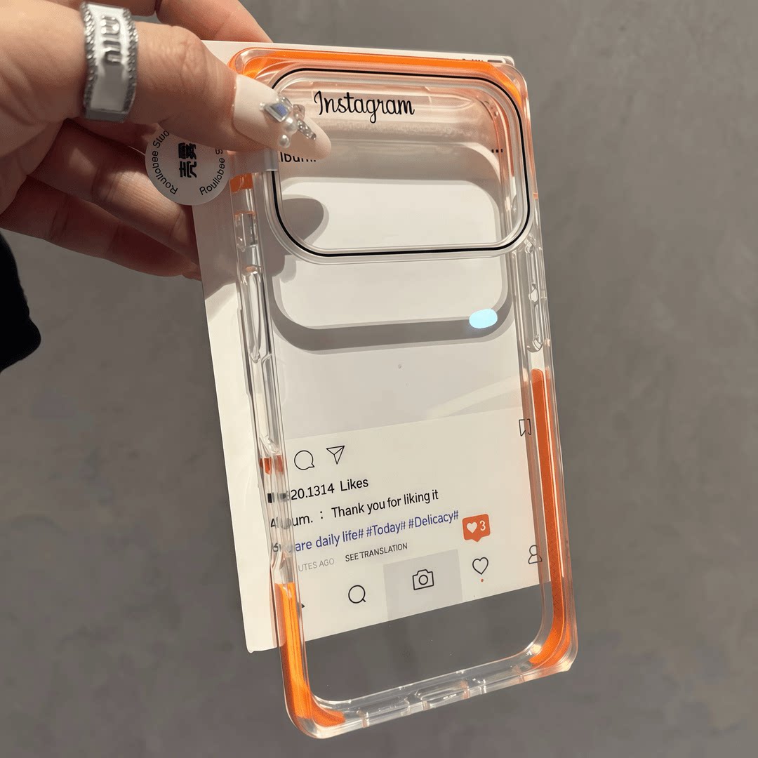 高颜值撞色方块壳适用iPhone17promax手机壳15pro防摔17苹果17PRO情侣保护套16苹果16promax透明15简约橙色壳