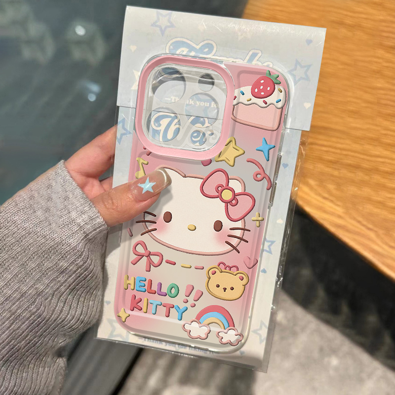 蛋糕凯蒂猫适用苹果15promax手机壳iphone12/11卡通mate60透明红米note13防摔小米14华为pura70荣耀软vivoppo