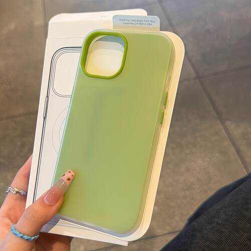 绿色肤感果冻适用苹果17promax手机壳iphone16pro新款14高级13简约12保护套15pro华为mate70小米14软壳findx8
