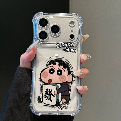 發财麻将小新适用iPhone17promax手机壳15苹果16pro华为mate80小米17荣耀500创意VIVOx300防摔OPPO红米note14