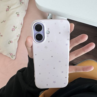 简约紫星星适用苹果17promax手机壳iphone16pro新款 14pro卡通13创意12保护套15promax防摔16plus糯米壳17女款