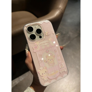 甜品轻松熊适用苹果16promax手机壳iphone15新款 mate60透明14红米note13防摔s19小米华为pura70软vivoppo荣耀