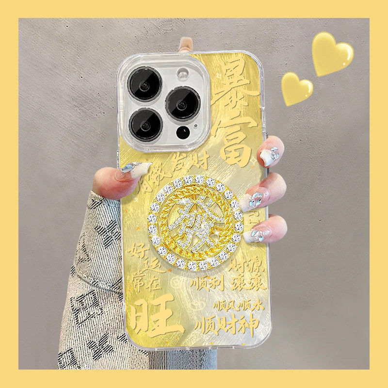 金色發转盘适用苹果15promax手机壳iphone16pro爆款12华为mate60新款pura70vivo小米14红米note13荣耀oppok70
