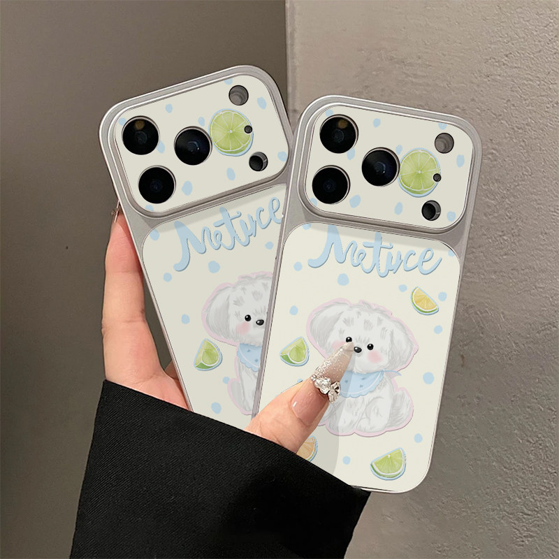 柠檬小狗适用苹果16promax手机壳iphone15新款13创意12电镀壳14保护套小米17pro防摔17华为p70荣耀oppofindx9