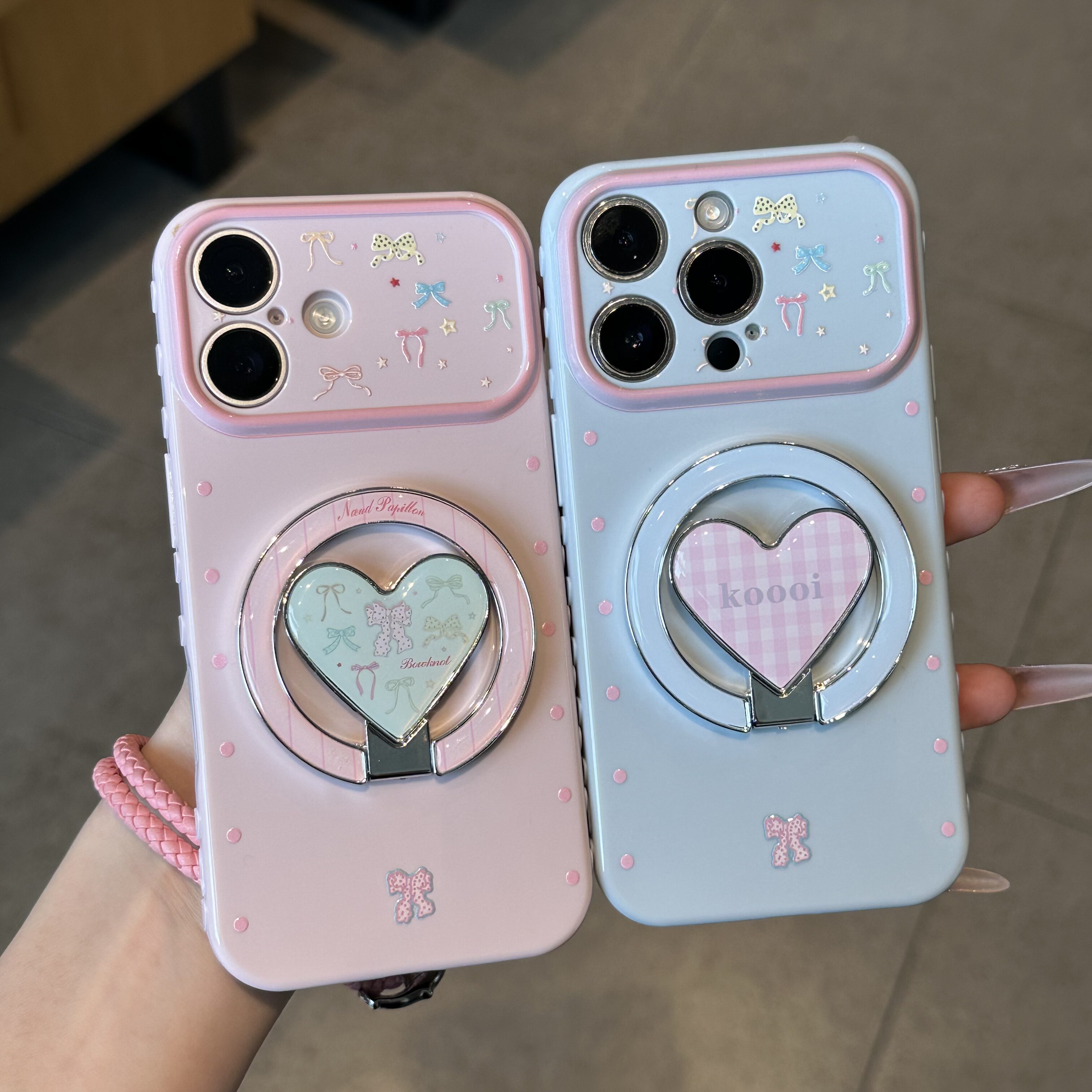 蝴蝶结爱心镜子适用苹果17promax手机壳iPhone16华为mate80小米17pro全包13荣耀500套OPPOreno15红米VIVOx300