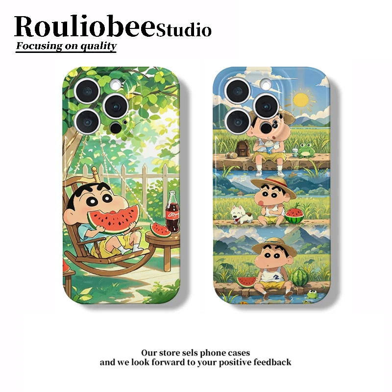 可乐西瓜小新适用iPhone16promax手机壳13菲林14华为p80夏日VIVOS30小米17pro支架opporeno15红米k90荣耀硬壳