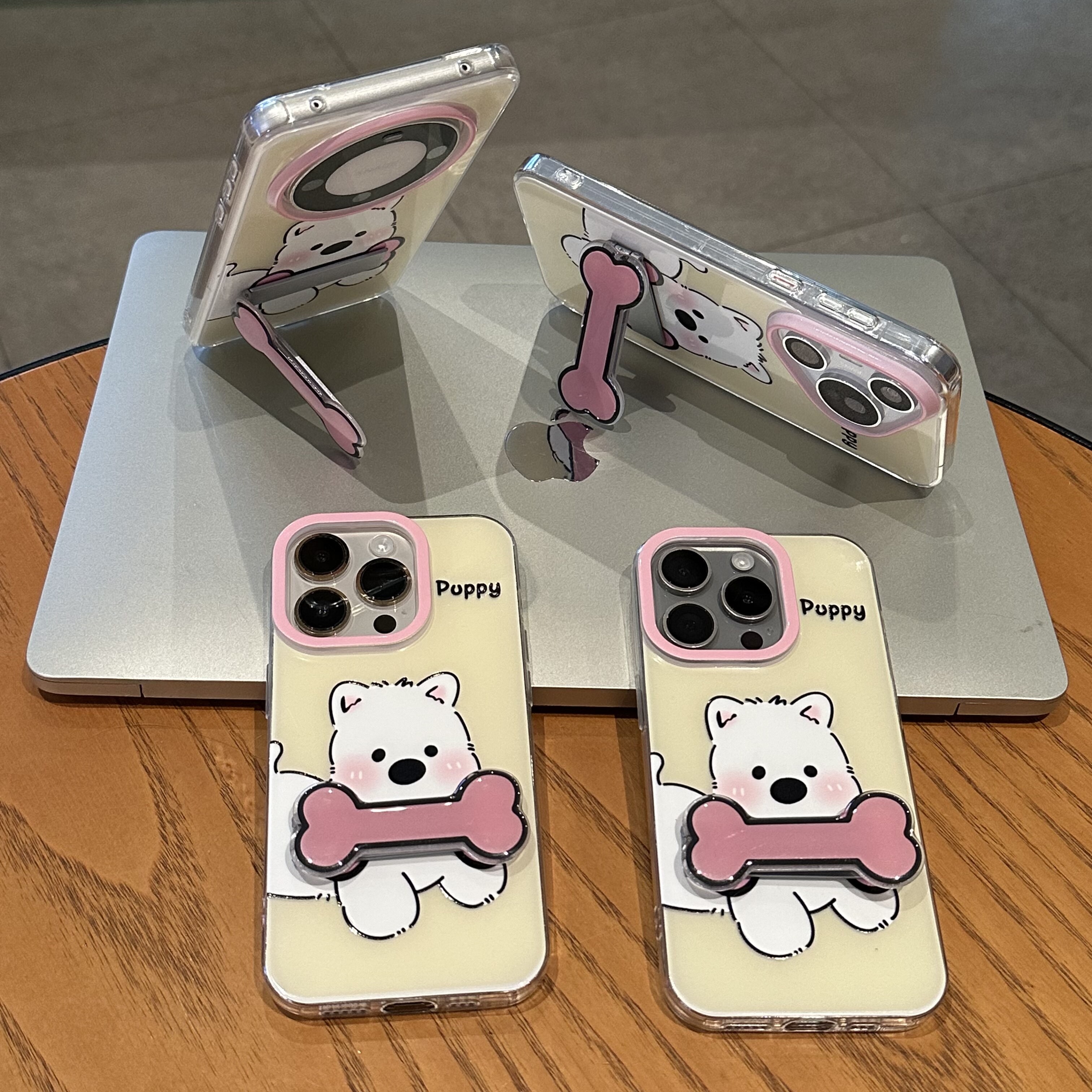 粉骨头支架适用iPhone17pro手机壳16苹果15promax可爱13小狗12华为mate70新款k80少女心vivo小米14荣耀oppo11