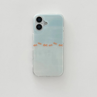 春日冒泡小金鱼适用iPhone16pro手机壳13苹果15promax卡通12女华为p70新款vivoIQOOz9x小米14红米k80荣耀oppo