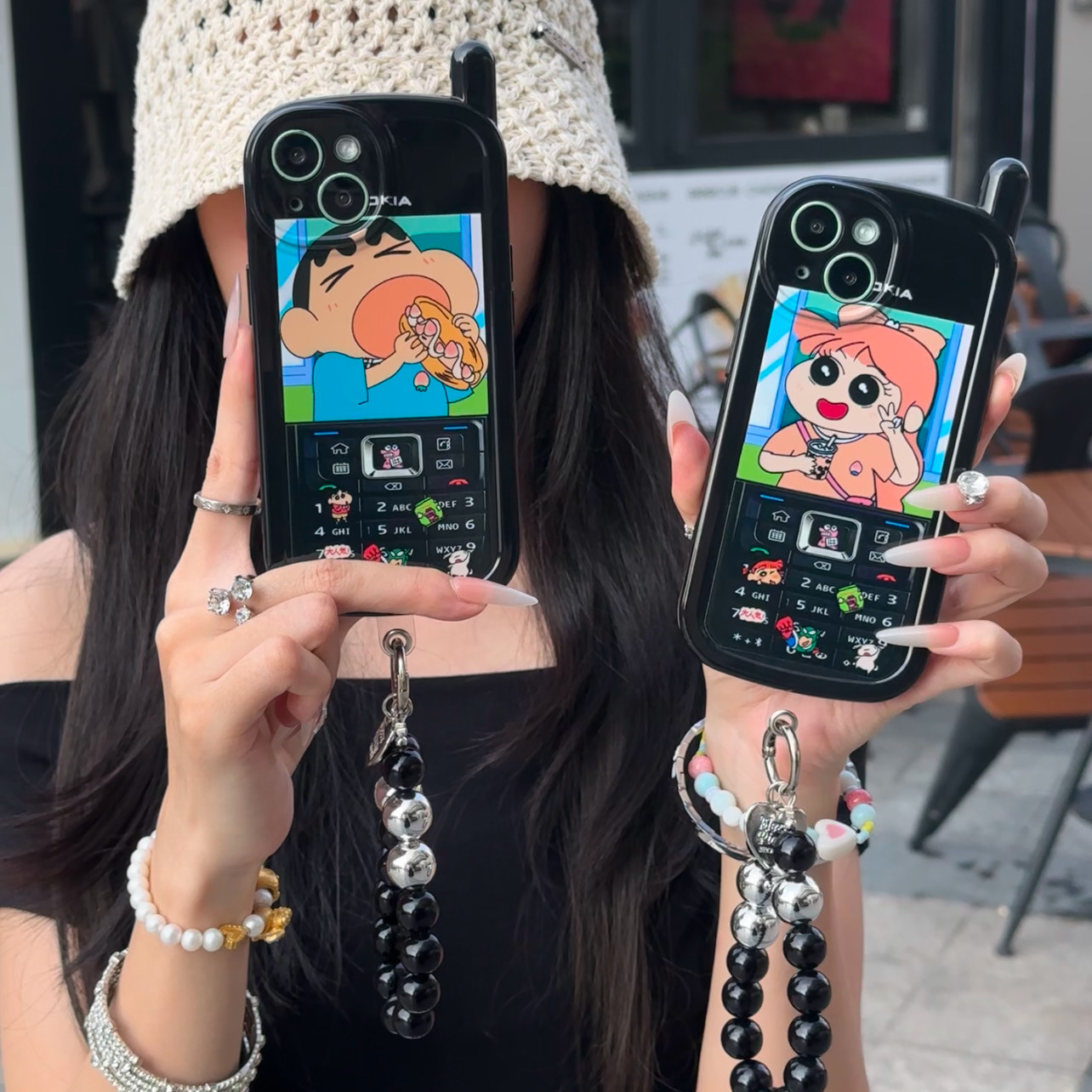 可爱情侣小新大哥大适用iphone16promax手机壳苹果13pro新款14创意12日韩11珠链保护套15promax防摔16plus壳,3C数码配件,手机保护套/壳,淘宝优惠券,粉丝福利购,淘宝优惠卷