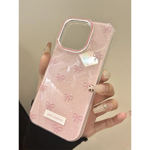 波點蝴蝶結(jié)適用iPhone16pro手機殼13蘋果15promax可愛12女11華為mate60新款 p70女vivo小米14紅米k80榮耀oppo