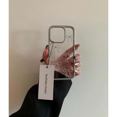 极简立体蝴蝶结电镀镭雕手机壳