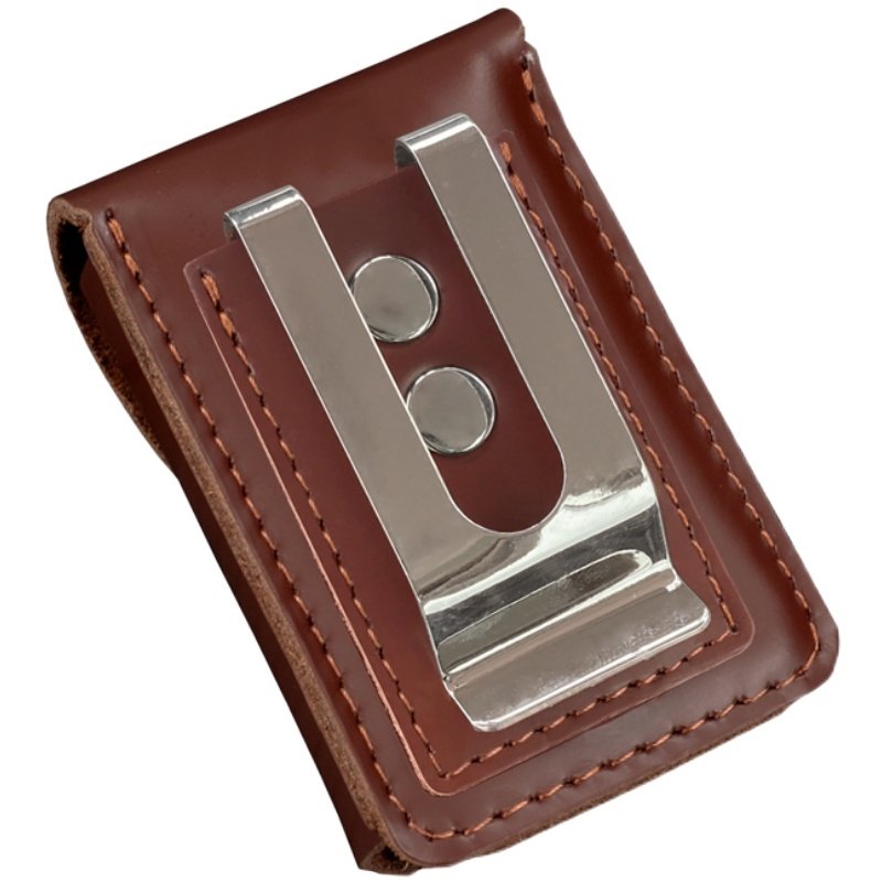 真皮折叠老花镜盒夹子腰挂折叠眼镜包抗压中老年便携穿皮带眼镜盒