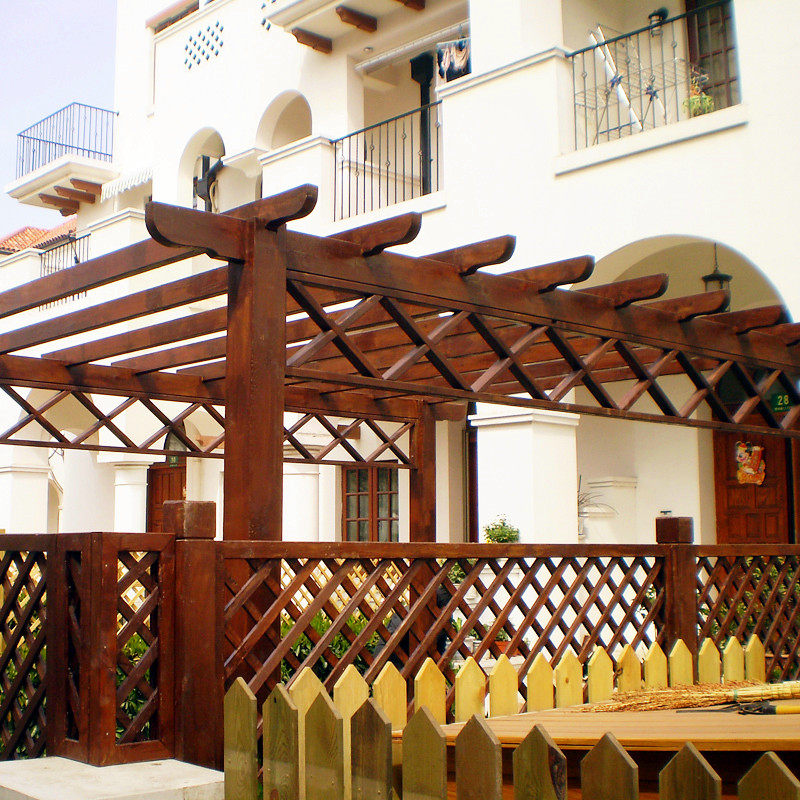 防腐木葡萄架花架子停车遮阳雨棚廊架庭院凉亭亭子户外碳化木板材