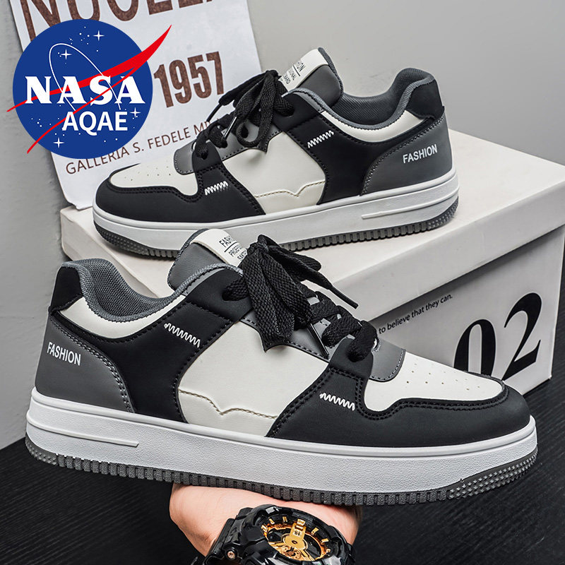 NASA AQAE联名春季轻便爆款男潮流学生休闲百搭软底防滑运动板鞋