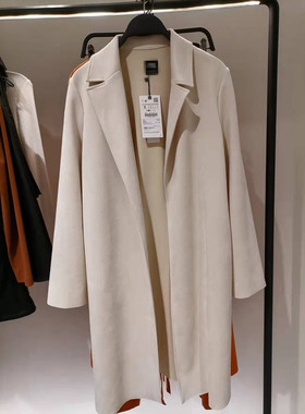 ZA  XIONG春季新款女装 绒面质感效果西装领大衣外套  2712660746