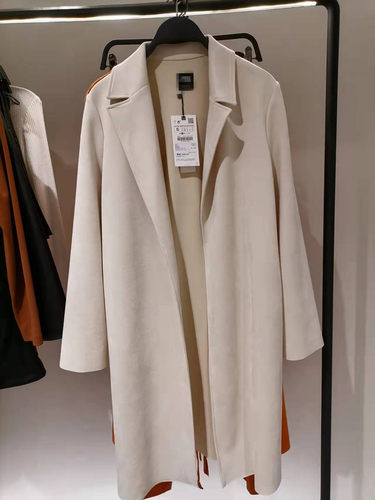 ZAXIONG绒面鹿皮绒中长款大衣