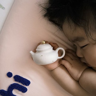 宝宝壶系列 原矿白玉段泥 纯金描绘 金豆豆 50cc