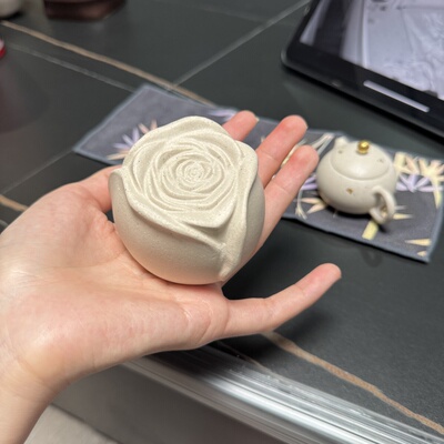 闲庭茶器【玫瑰杯】原矿白段泥茶杯品茗杯口径5.8cm容量100毫升