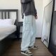 宽松直筒浅蓝色阔腿休闲裤 潮流日系工装 ins潮牌美式 男款 子 牛仔裤