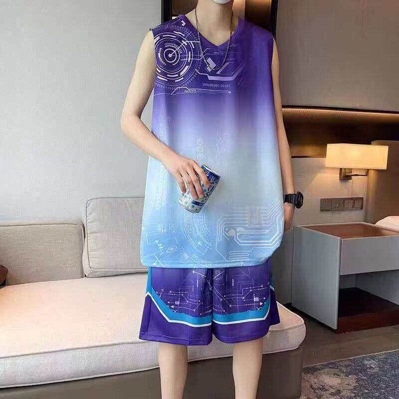 夏季新款青少年速干背心套装13岁初中学生冰丝15运动篮球衣服男装