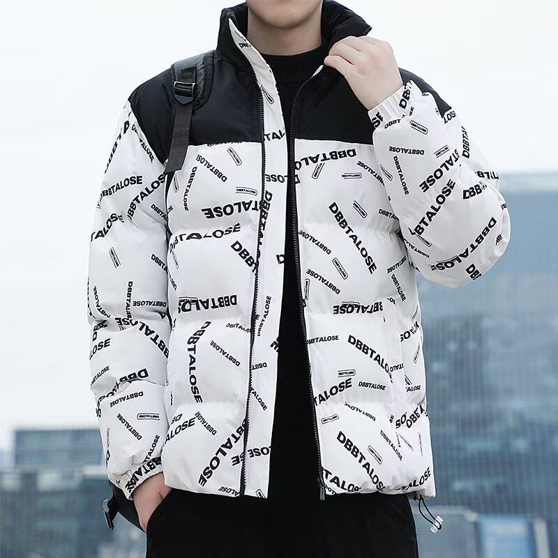 青少年初高中学生冬季男士韩版潮流立领修身棉袄新款加厚保暖外套