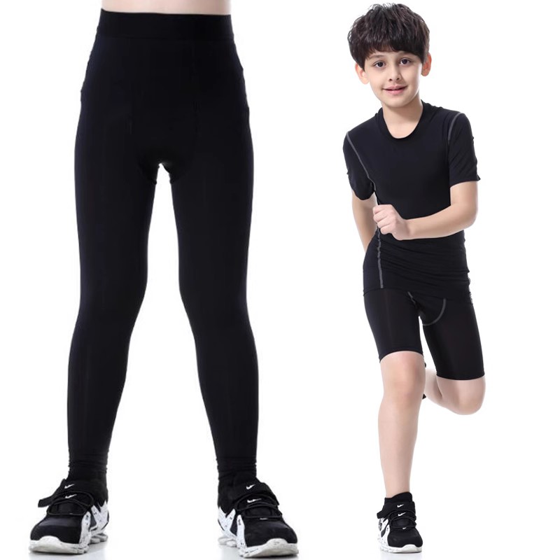 男童速干运动打底裤中大儿童打底衣蓝球服训练跑步足球紧身服秋装