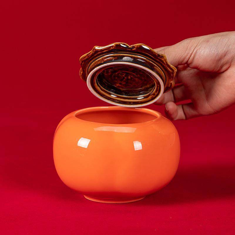 大小客厅床头号柿子个性陶瓷烟灰缸酒店logo网红可定带盖创意办公