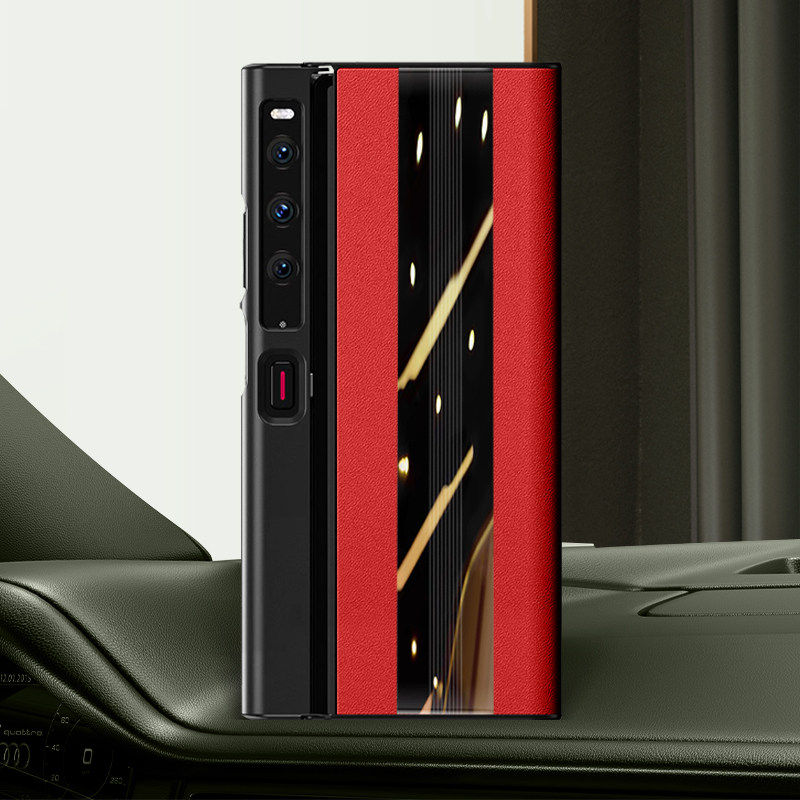 适用XS2屏保时捷设计款真皮手机壳Xs2头层牛皮支架款防摔保护套商务限量版定制后壳硬壳男女新款