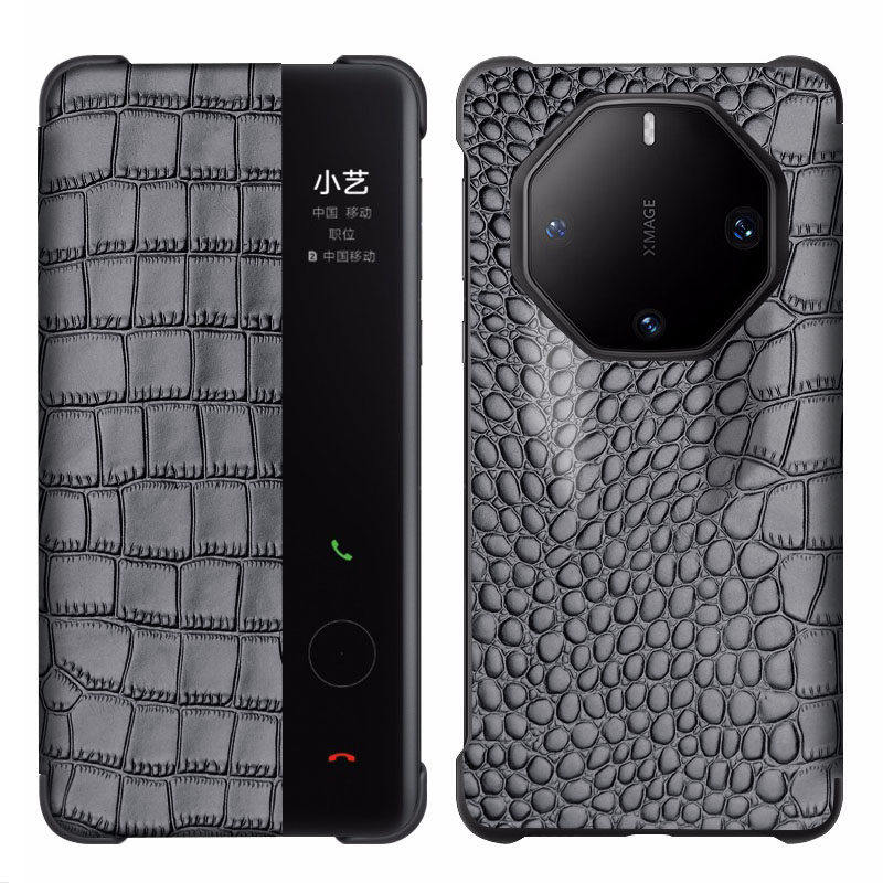 适用60rs手机壳新款真皮全包防摔50RS保时捷40RS高级感头层牛皮非凡大师高档商务鳄鱼纹保护套