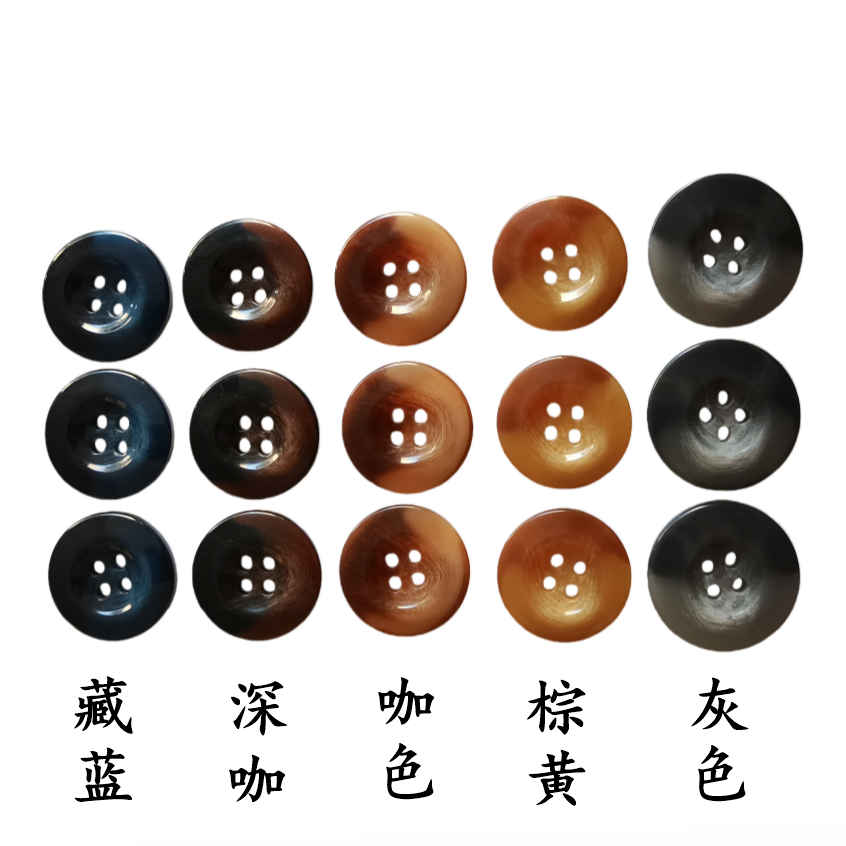 5色树脂倒边花纹四眼扣高档西装外套毛衣开衫纽扣 休闲夹克裤扣