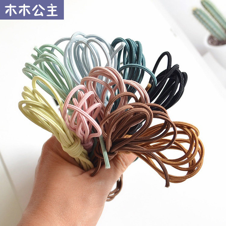 DIY长头绳配件女童发饰简单学生橡皮筋长发绳替换用弹性好皮套2米