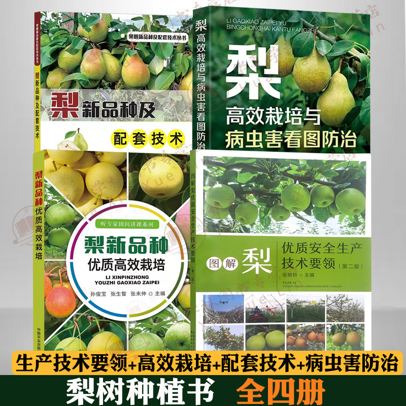 梨树栽培书籍全4册 图解梨优质安全生产技术要领 梨新品种优质高效栽培 梨新品种及配套技术  梨高效栽培与病虫害看图防治 第二版
