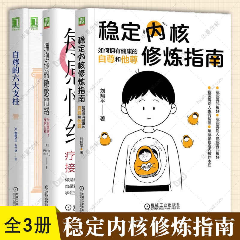 3册 稳定内核修炼指南如何拥有健康的自尊和他尊 刘翔平+拥抱你的敏感情绪疗愈情绪接纳自我+自尊的六大支柱 情绪管理积极心理学书