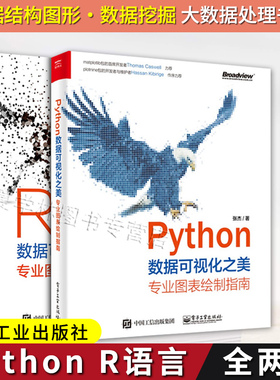 正版数据可视化之美PythonR语言全两册  专业图表绘制指南NumPy 和Pandas 数据操作方法 数据结构图形数据挖掘大数据处理书籍