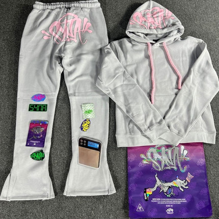 带配件高品质syna world嘻哈街头宽松连帽卫衣加绒裤syna word潮