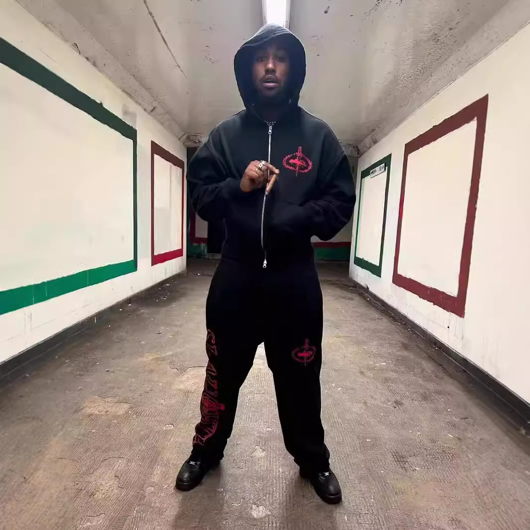 Corteiz重磅美式街头嘻哈印花加绒连帽卫衣男潮21savage同款外套