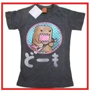 卡通动漫图案印花圆领短袖上衣