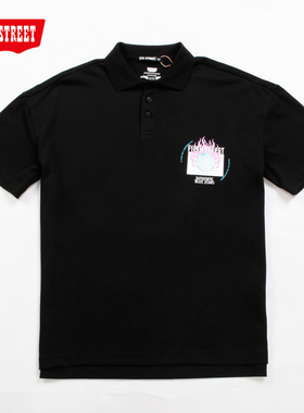 第五街夏季新款男装潮流休闲短袖T恤时尚印花POLO衫471507-222B0