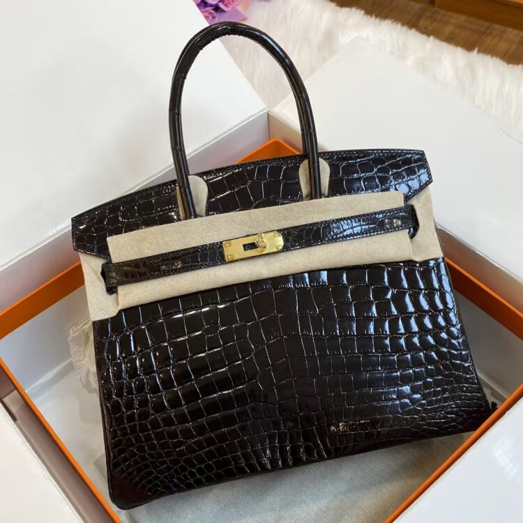 h家铂金包25定制鳄鱼皮全手工托特包
