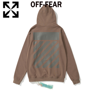 OFF斑马线条纹WHITE印花连帽卫衣男女秋冬箭头OW长袖 潮 潮牌打底衫