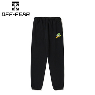 fear纯棉笔触感箭头图案休闲印花针织运动裤 正品 OFF保暖春秋冬季