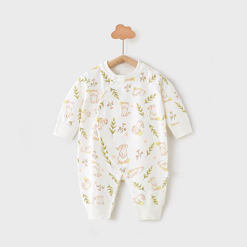 【撤柜专区】品牌专柜新生婴儿衣服连体衣秋纯棉长袖斜开哈衣爬服