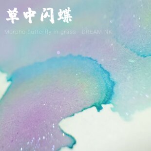 层析渐变金粉彩墨水手账 草间翩跹映日光 DREAMINK·草中闪蝶