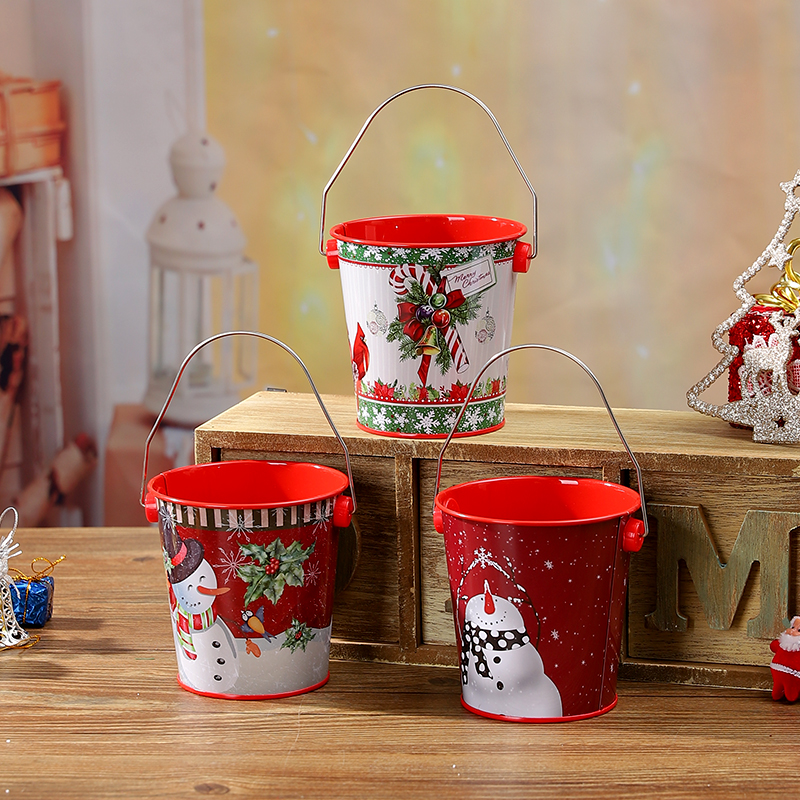 新款加厚马口铁手提糖果桶礼物