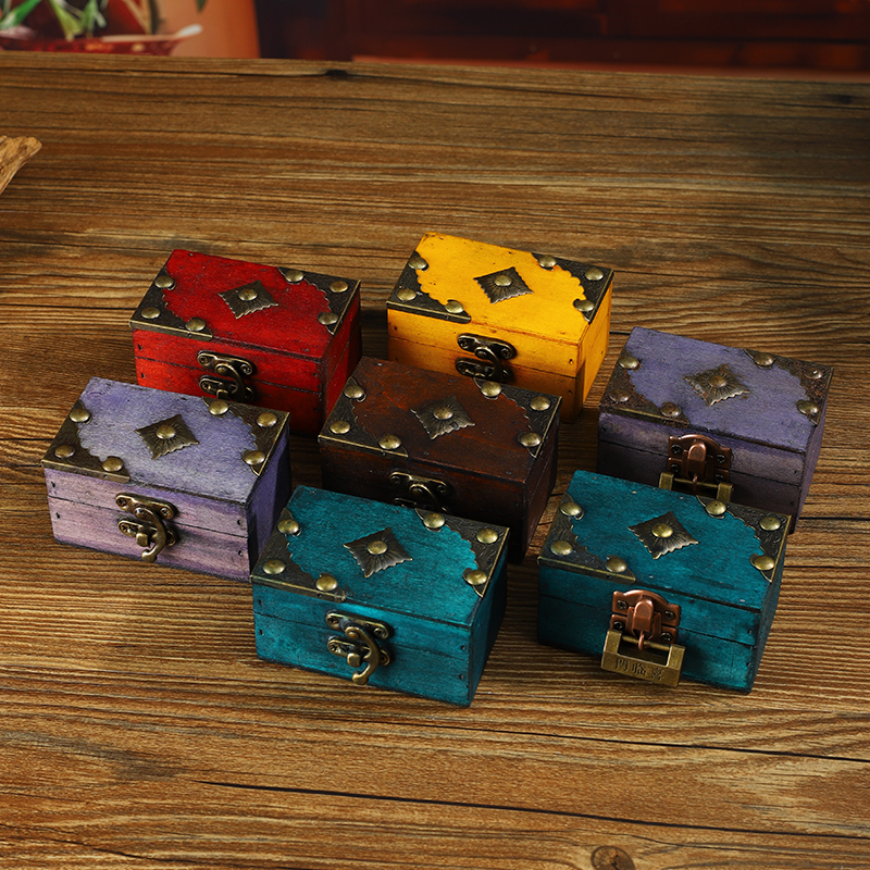 仿古做旧小宝箱密码锁迷你木盒
