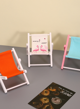 加厚原木小椅子可爱支架迷你摆件